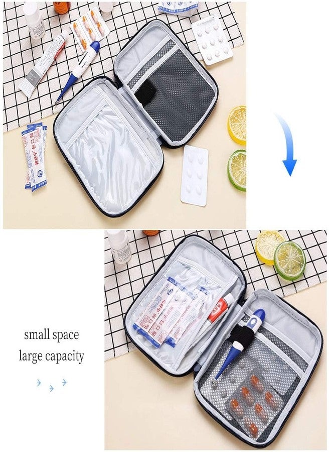 SENVOX Polyester Mini Small First Aid Kit Pouch | Emergency Pill Organiser Bag | Medical Bag for Outdoor, Camping, Hiking (Blue) - Image 3